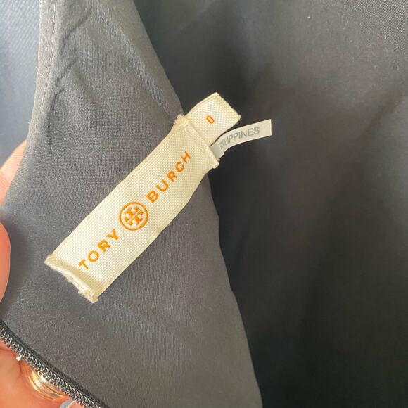 TORY BURCH Black Fremont Shift Cocktail  Dress Size 0 Style 41107 - Picture 9 of 12